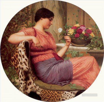 rose Oil Painting - W The Time of Roses 1916 Neoclassicist lady John William Godward